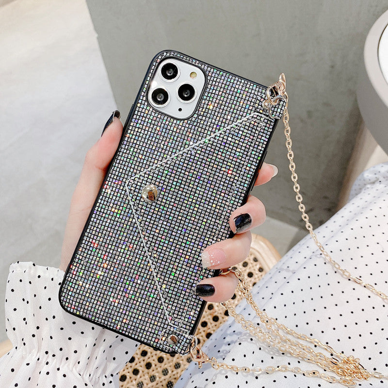 Téléphone portable Carte à paillettes de luxe Shell avec couverture de protection Lanyard P40pro