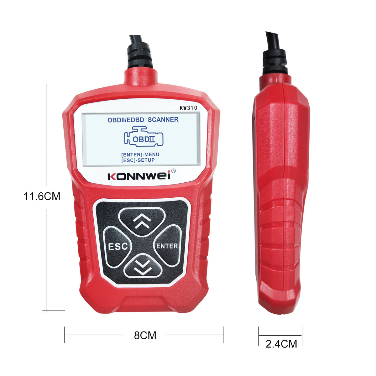 Outil de lecteur de code-barres de scanner de diagnostic de voiture KW310