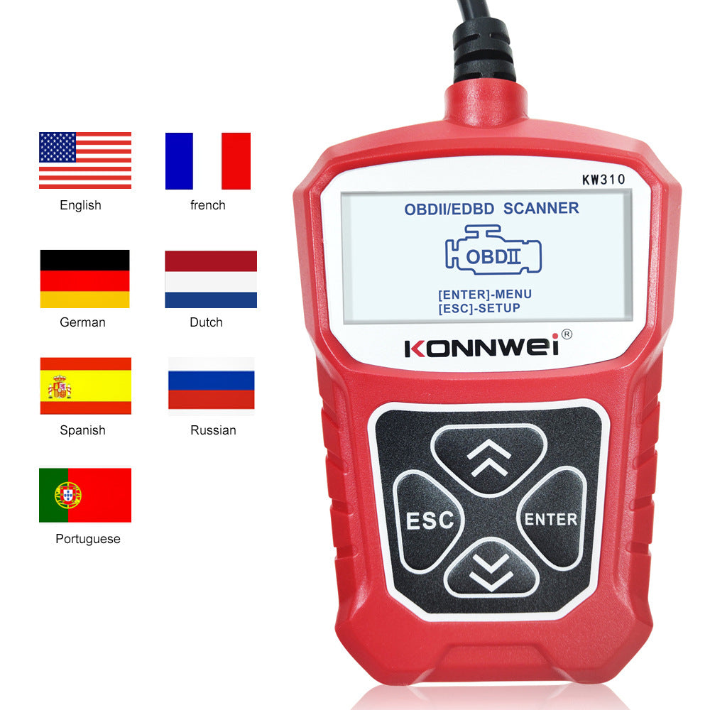 Outil de lecteur de code-barres de scanner de diagnostic de voiture KW310