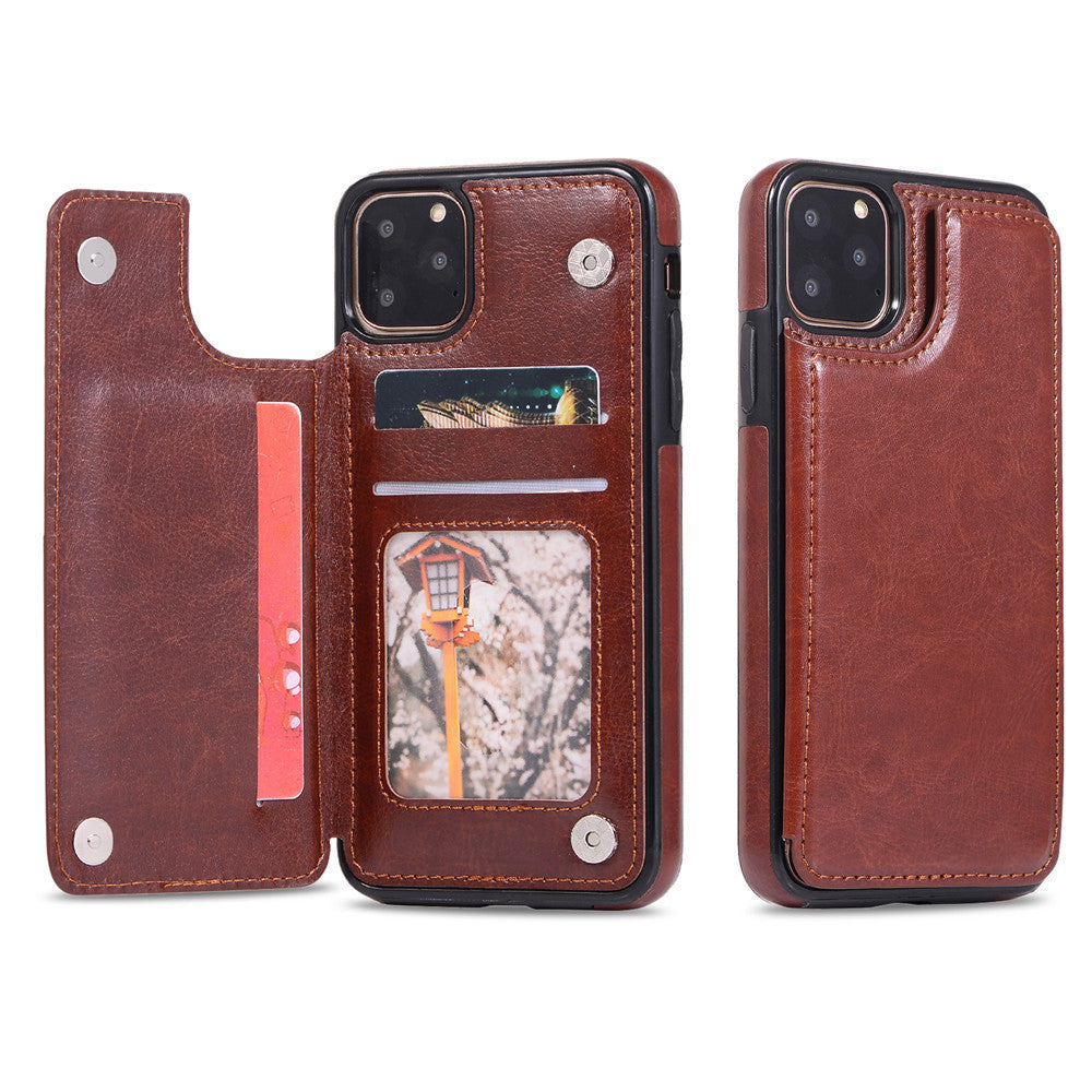 Crazy Horse Pattern Card Holster Téléphone portable
