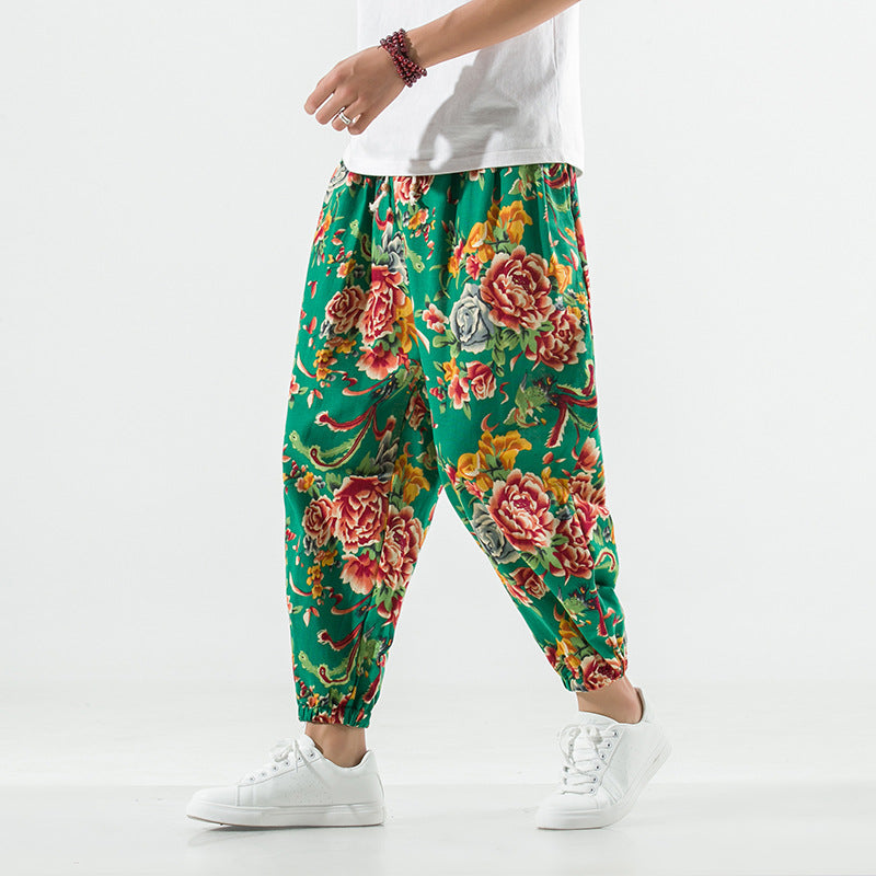 Coton respirant et Lin Casual Plus Taille Crotch Harem Pantalons Bloomers