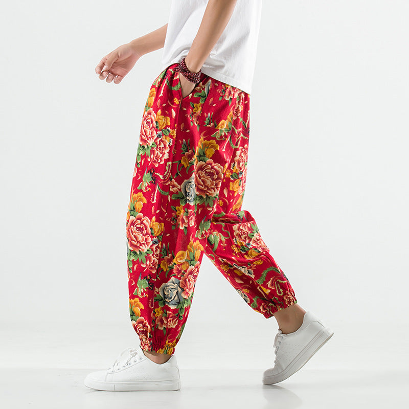 Coton respirant et Lin Casual Plus Taille Crotch Harem Pantalons Bloomers