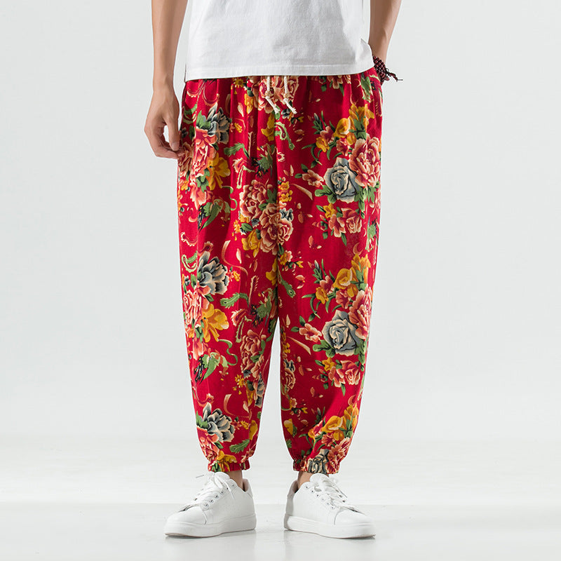 Coton respirant et Lin Casual Plus Taille Crotch Harem Pantalons Bloomers