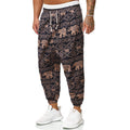 Pantalons de Harem occasionnels Style ethnique homme Cotton et lin lâches pantalons taillés