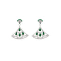 Boucles d'oreilles en forme d'éventail avec diamants plaqués or