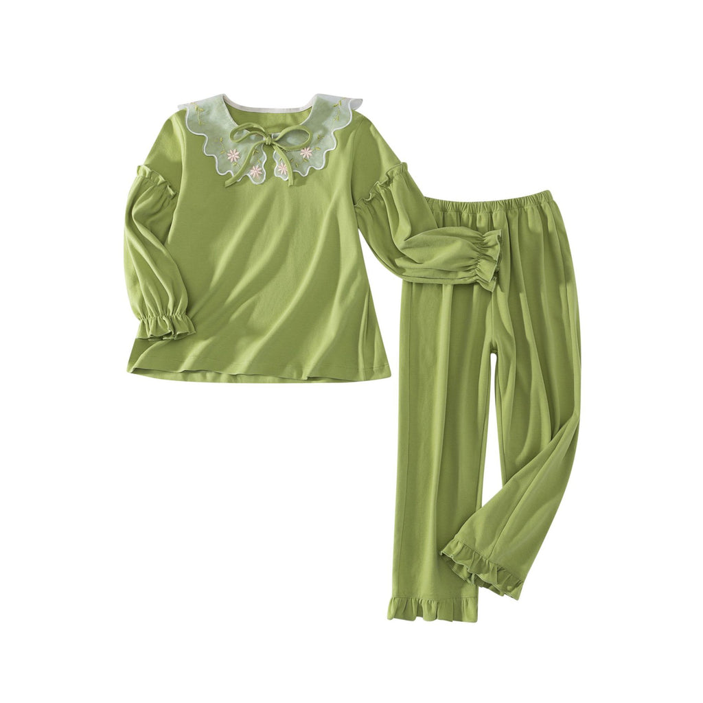 Pyjama des enfants Printemps Automne Coton des filles Manches longues Coton deux pièces