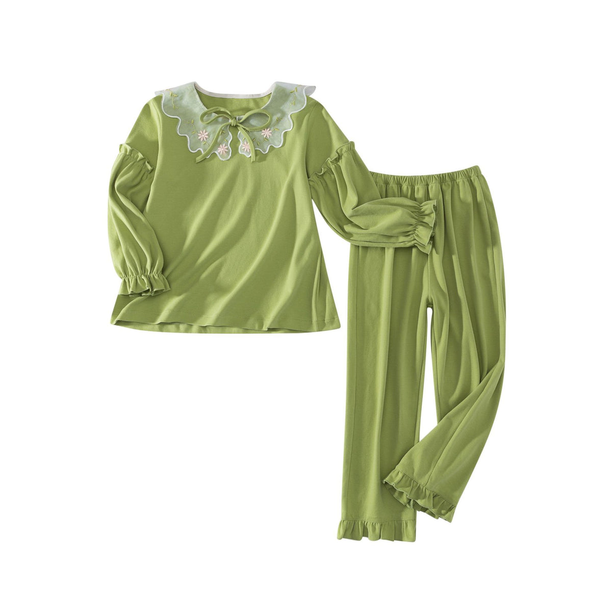 Pyjama des enfants Printemps Automne Coton des filles Manches longues Coton deux pièces