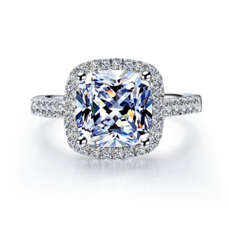 Dames Moissanite 1 Carat Diamond Ring Luxury Round Diamond Princess Square Ring