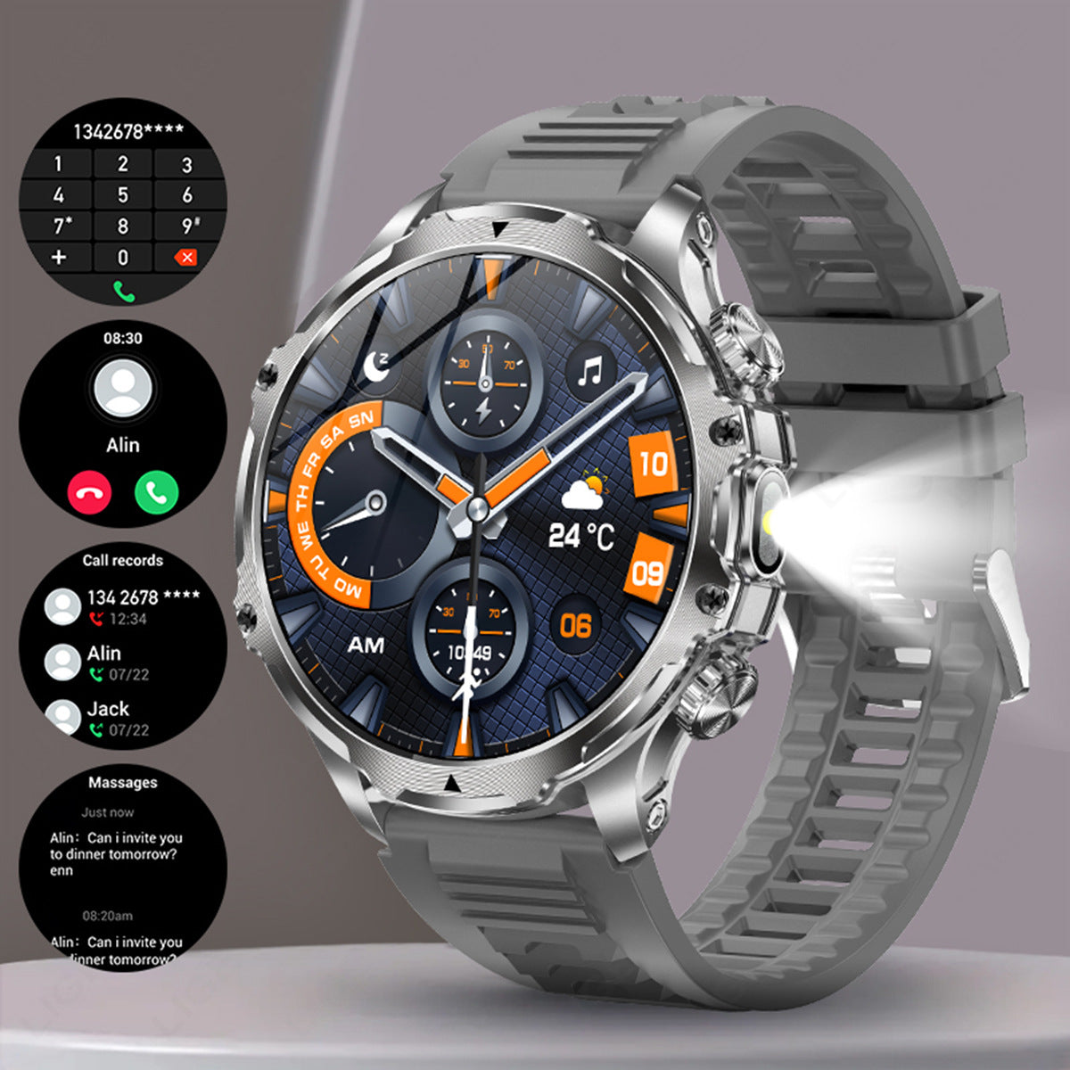 Montre intelligente AK75 avec appel Bluetooth