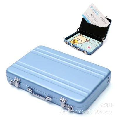 Mot de passe créatif safe forme aluminium carte de visite porte mini valise carte de visite hol