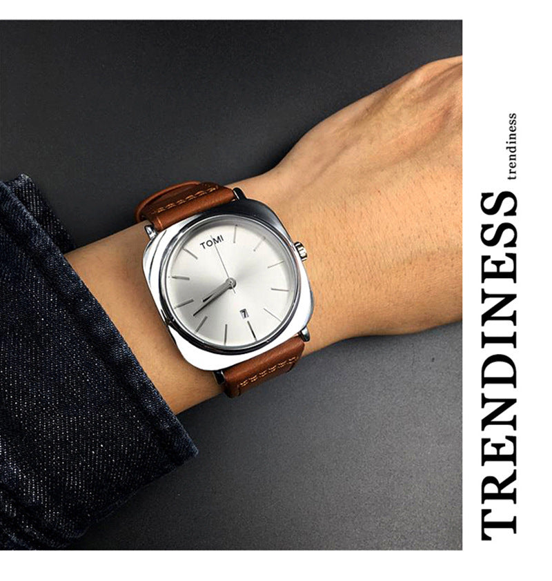 Calendrier carré Montre de mode pour hommes d'affaires