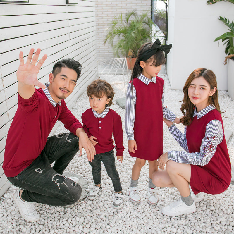 Costume famille-enfant d'automne et d'hiver
