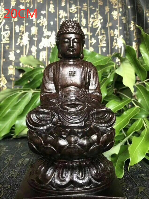 Pure Natural Black Wood Products Wood Carving Sakyamuni Bouddha Accueil Bureau Artisanat Ornement
