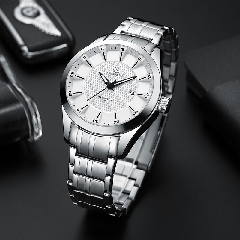 Hommes Waterproof Business Calendrier Montre Quartz
