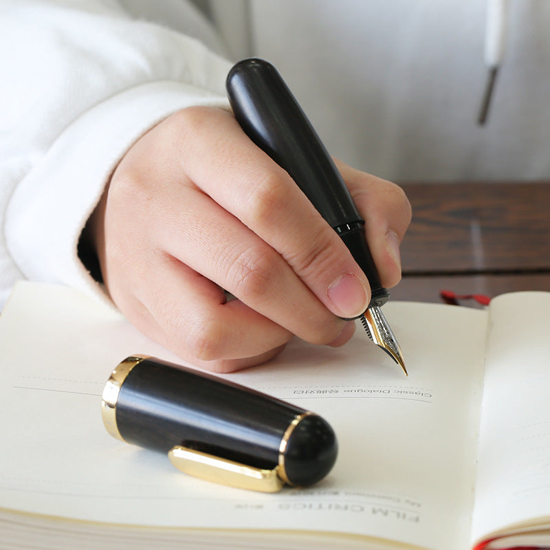 Stylo d'encre de bois massif fine pointe mignon Chubby Stylo court