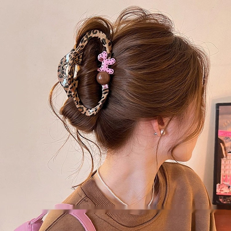 Leopard-Imprimer Clip à cheveux en nuage pour femmes de style haut de gamme
