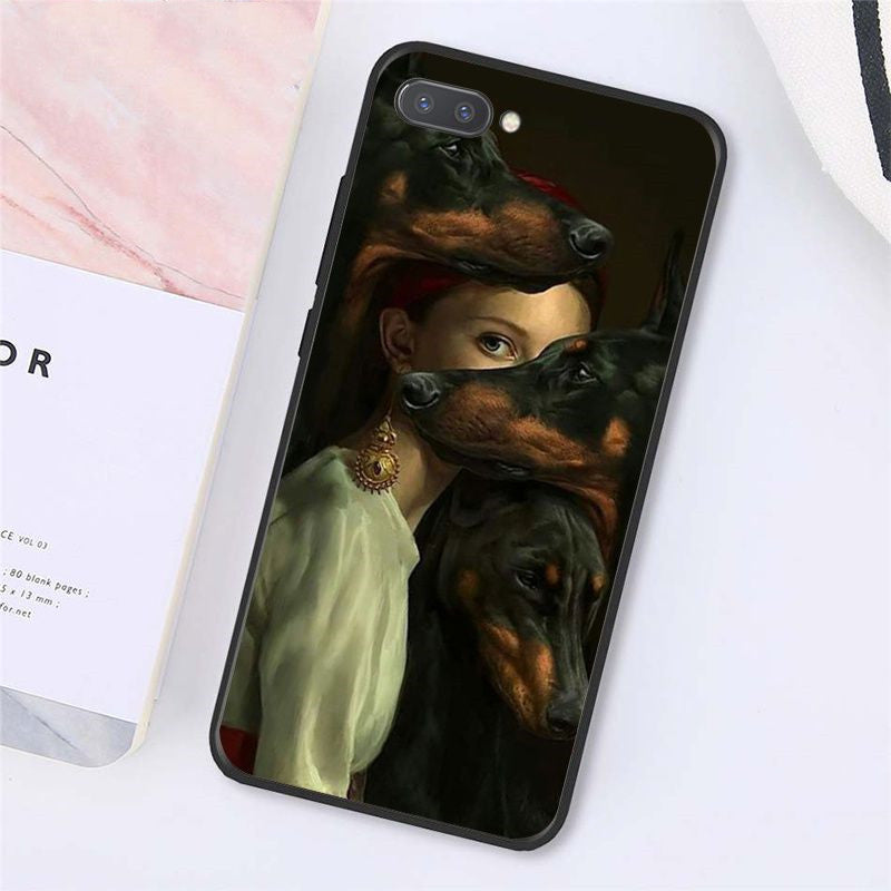 Rétro huile peinture virgin téléphone portable cas