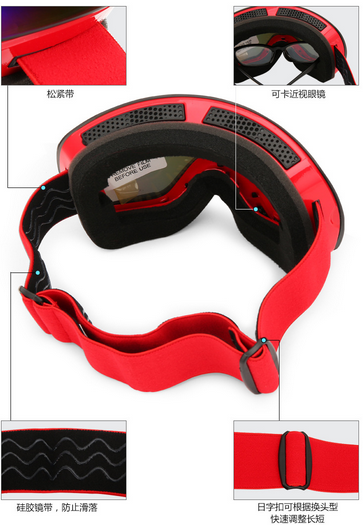 Lunettes de ski, Lunettes de neige de sports d'hiver avec protection UV anti-buée pour les hommes Femmes