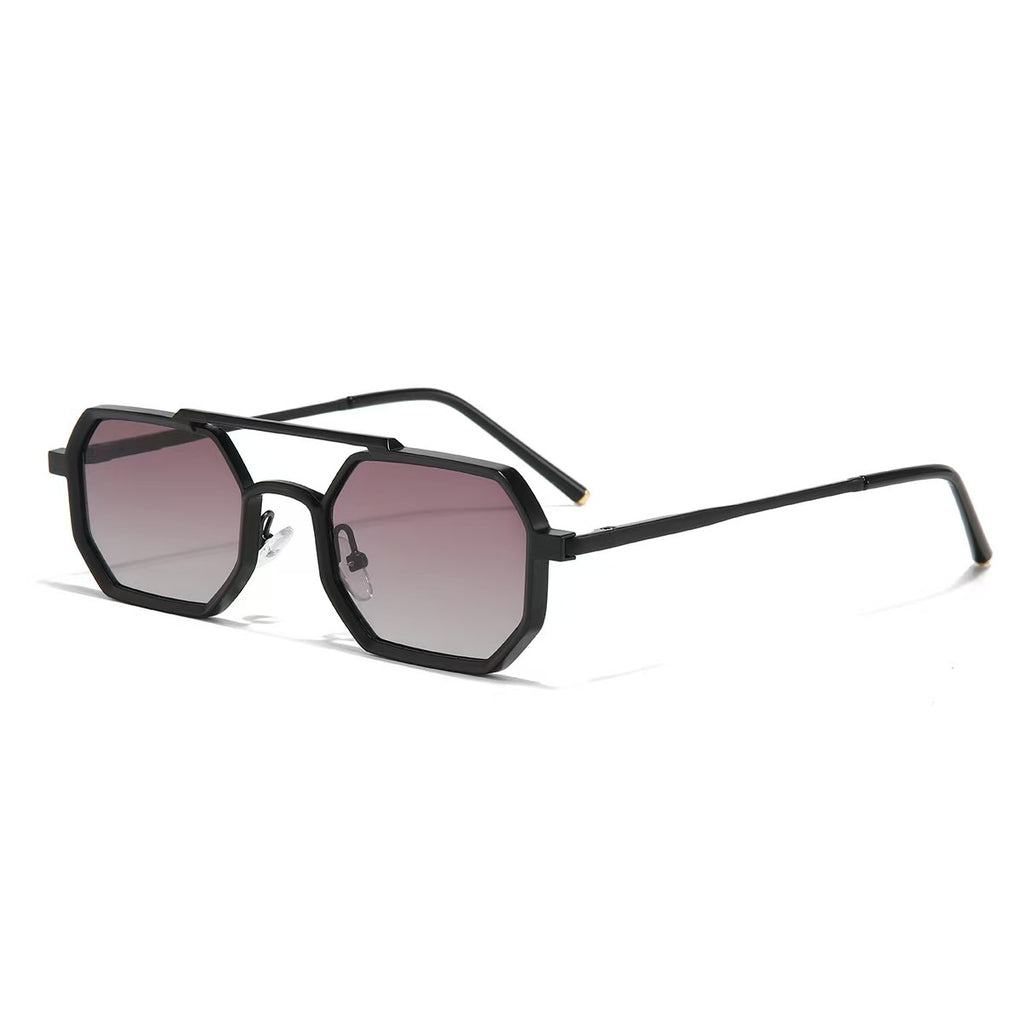 Lunettes de soleil polygonales pour petit cadre en métal Universal