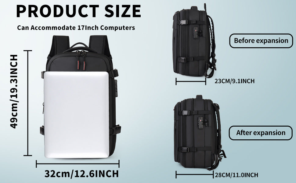 Sac à dos de compression de grande capacité avec charge USB pour les voyages courts Et Voyage