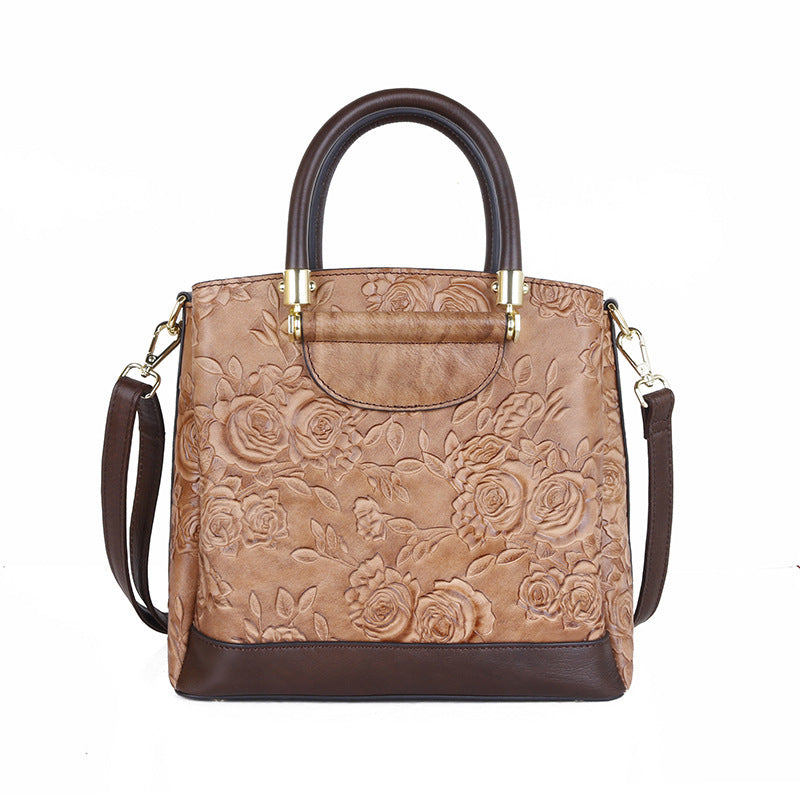 Large-capacity vintage leather bag