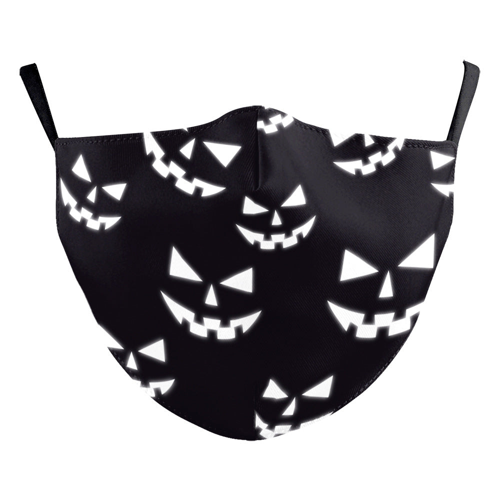 Masque d'impression numérique Halloween double couche en soie de lait