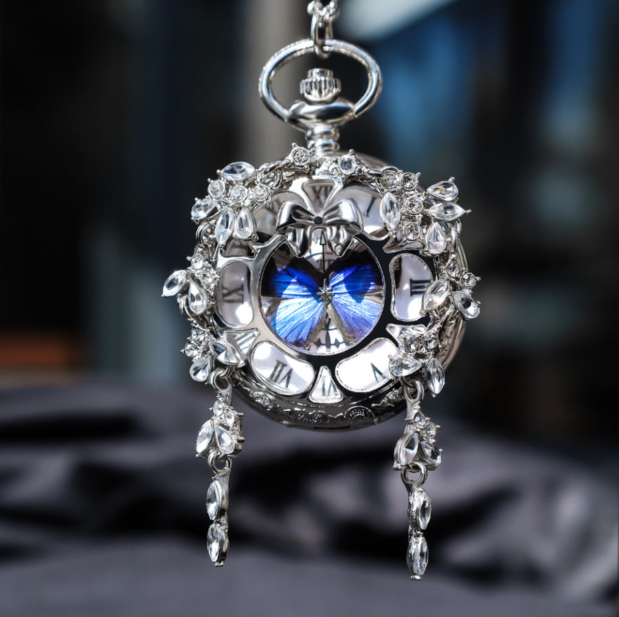 Ya Gray Butterfly & Wu Gray Butterfly Creative Pocket Watch Chain