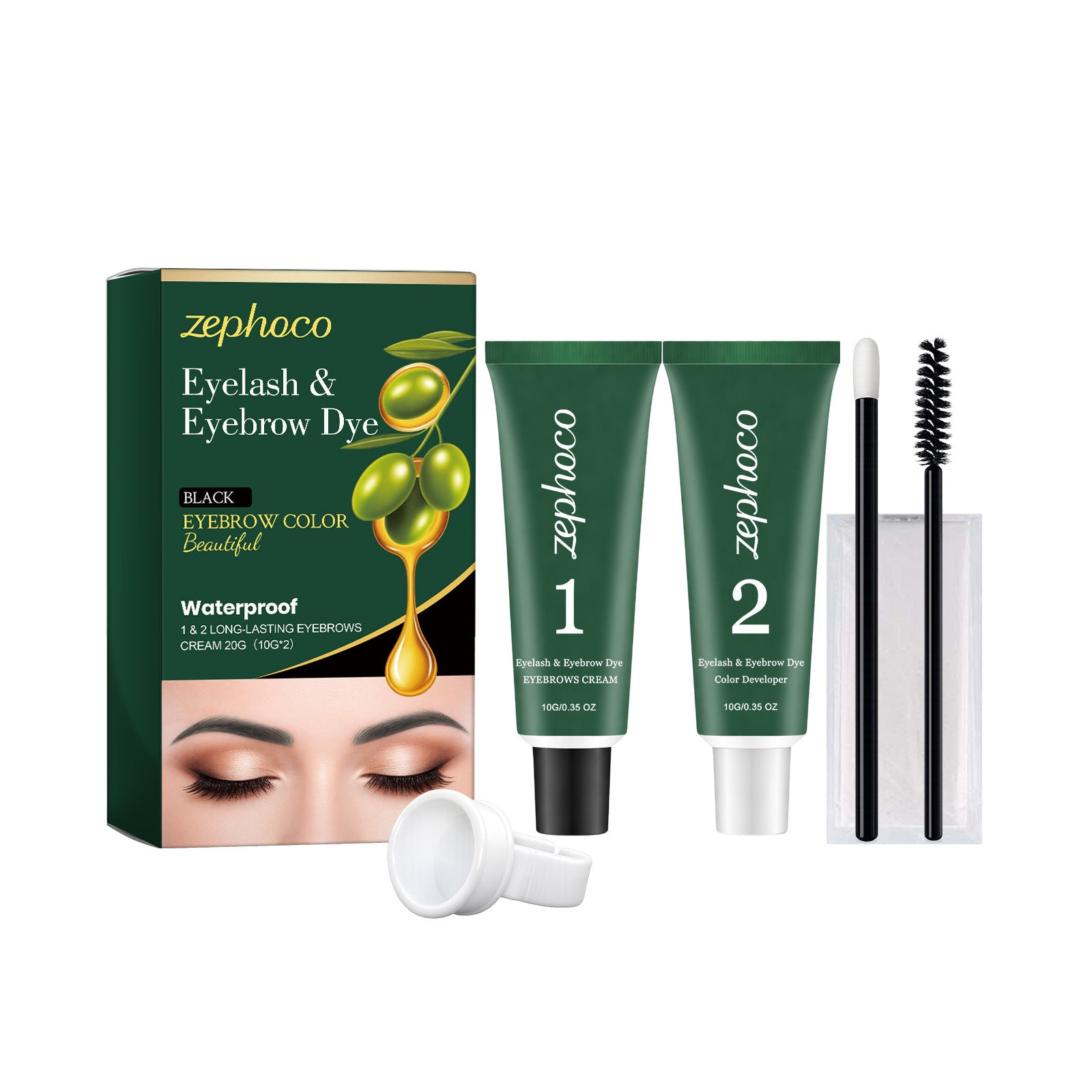 Ensemble de colorant naturel extrait des sourcils et des cils