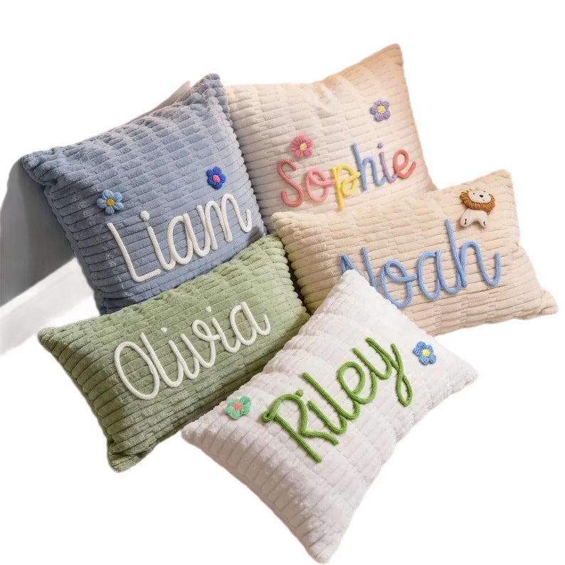 Couvercle de coussin brodé personnalisé