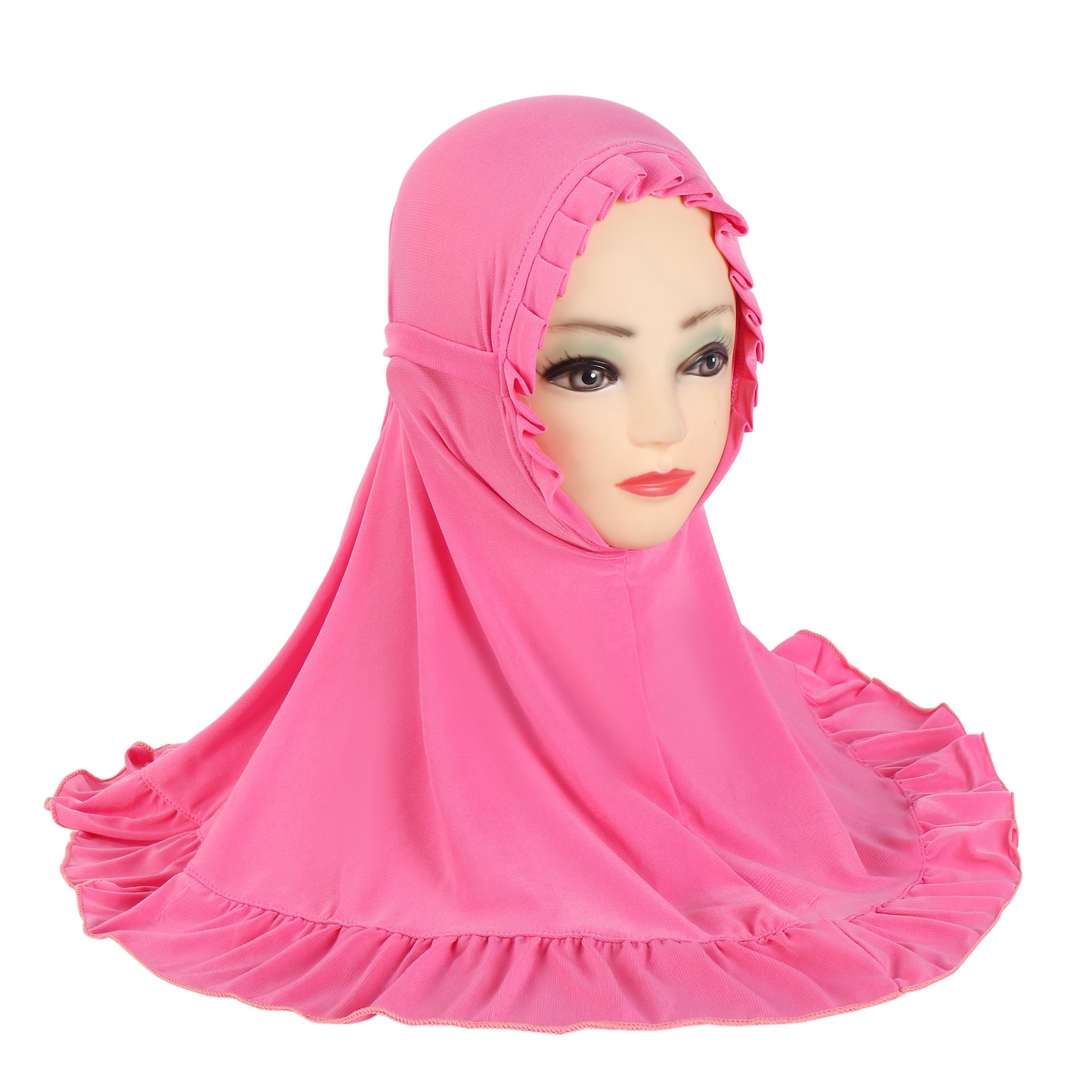Filles Mode Personnalité Pure Couleur Ruffles Headscarf