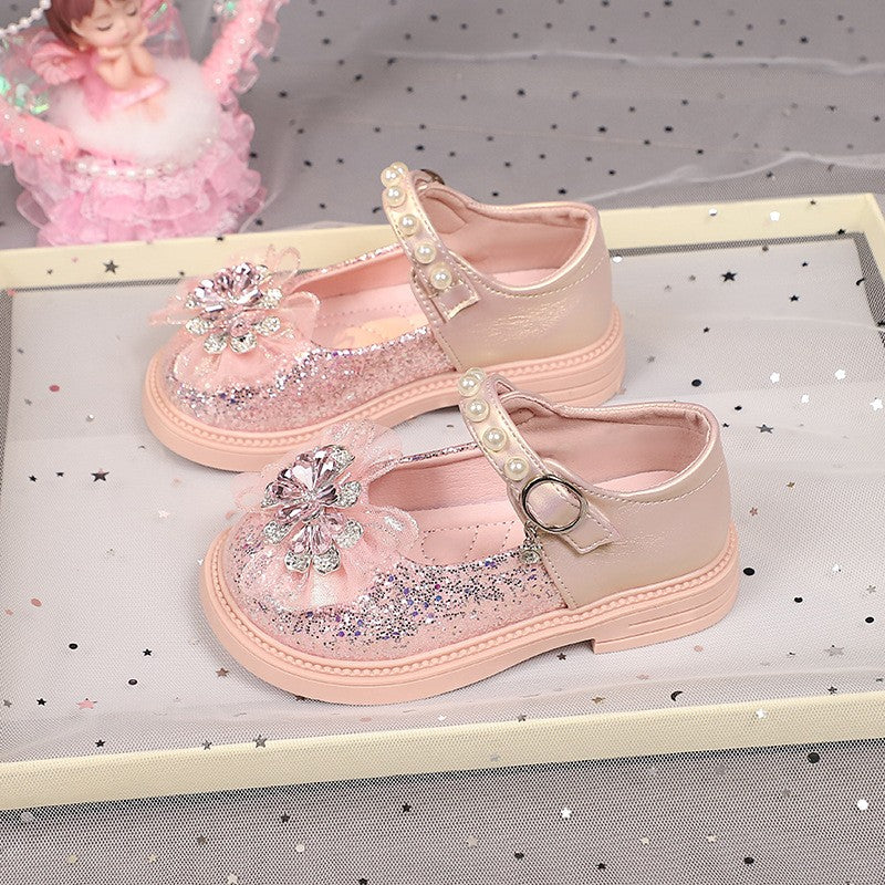 Chaussures en cuir pour filles de printemps et automne