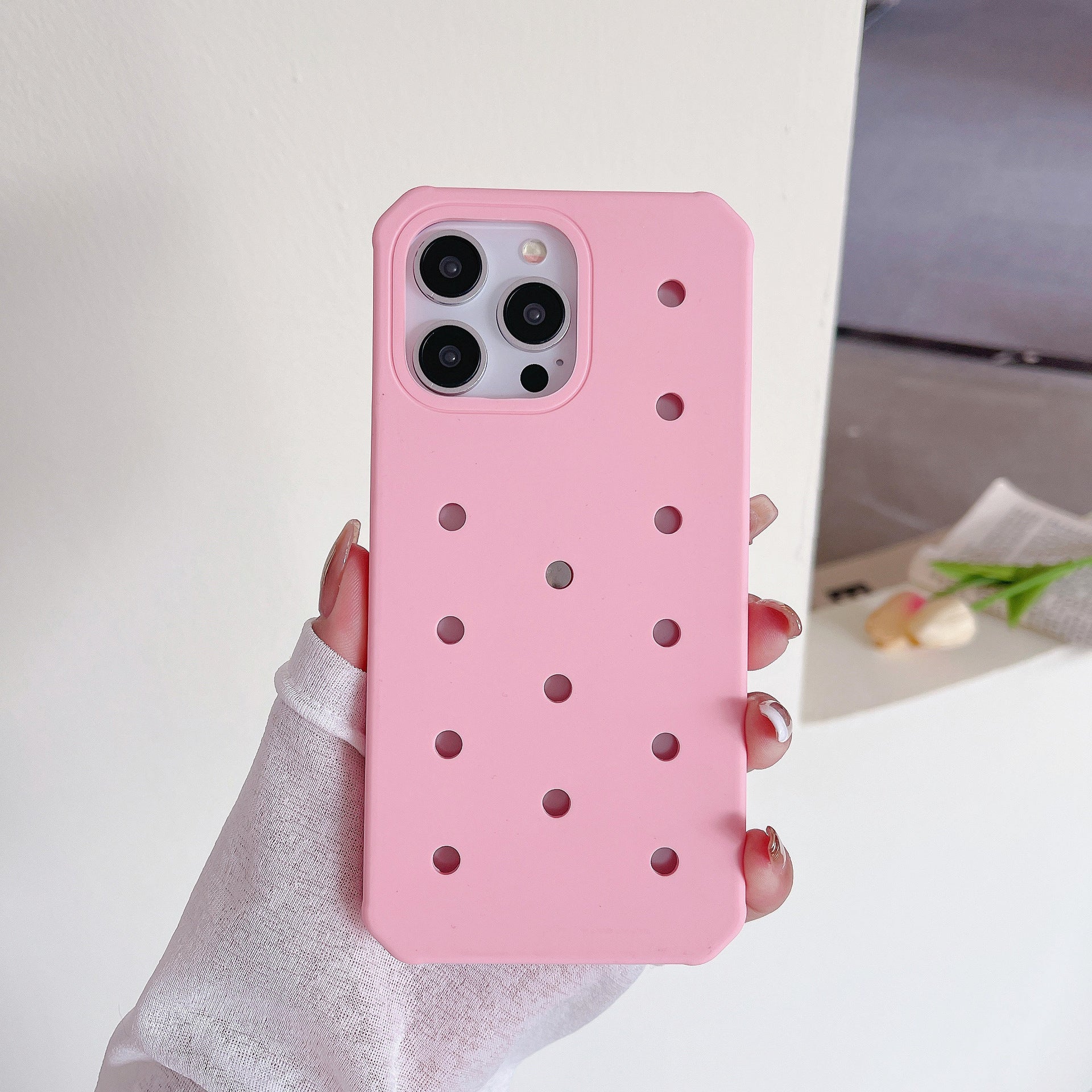 Couverture de protection du boîtier du téléphone du trou de silicone Trois dimensions