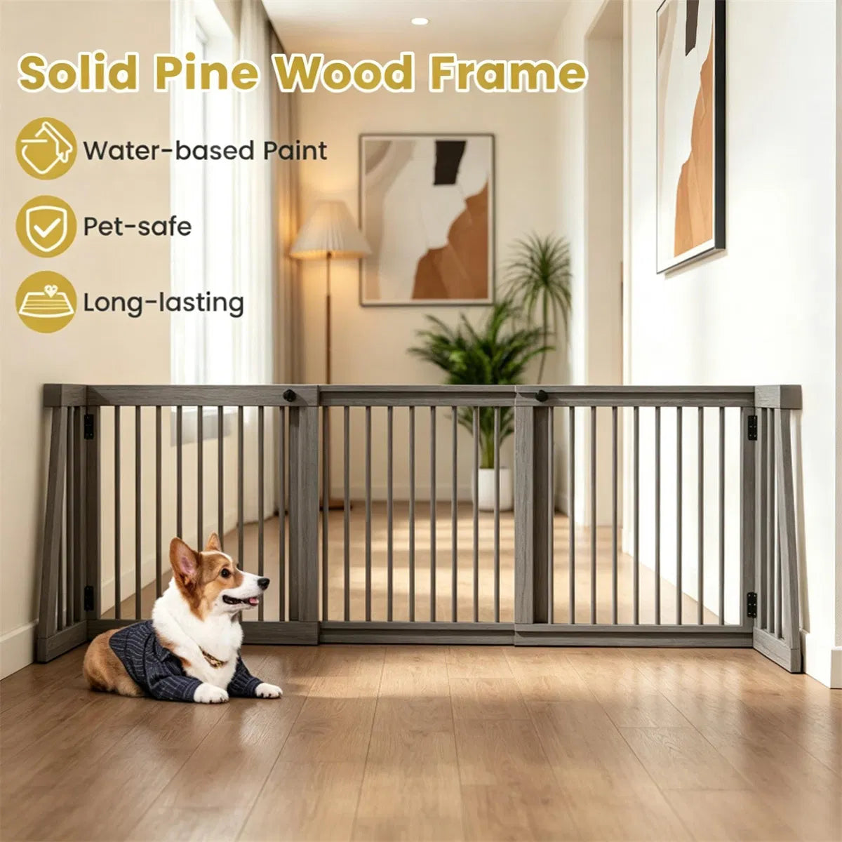 Porte en bois extensible réglable 22 pouces Tall Freestanding Safety Fence
