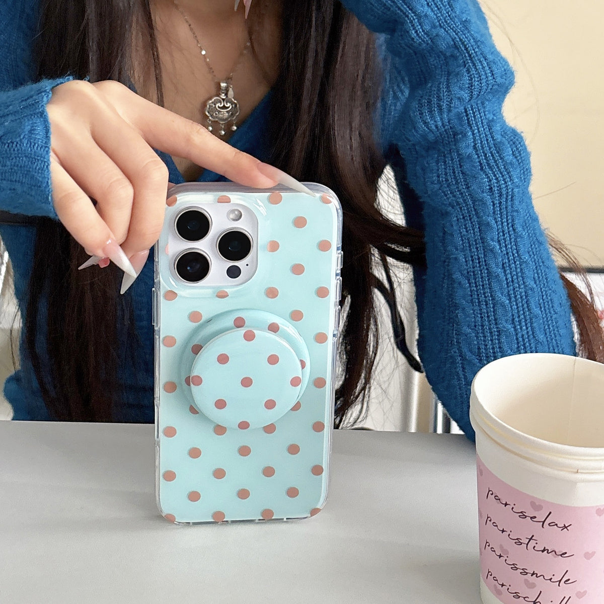 Cas de téléphone Polka Dot Support magnétique