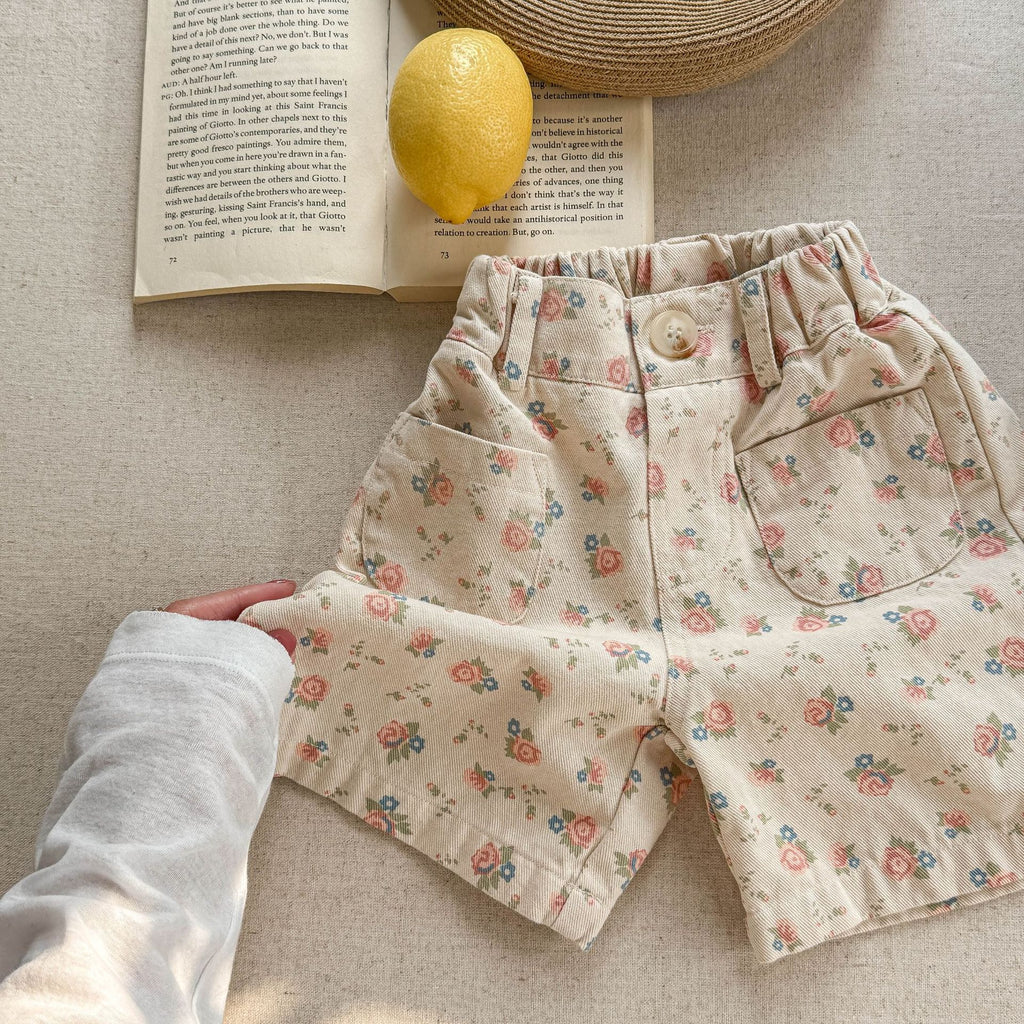 Short de coton lavé d'été Pantalon de fille