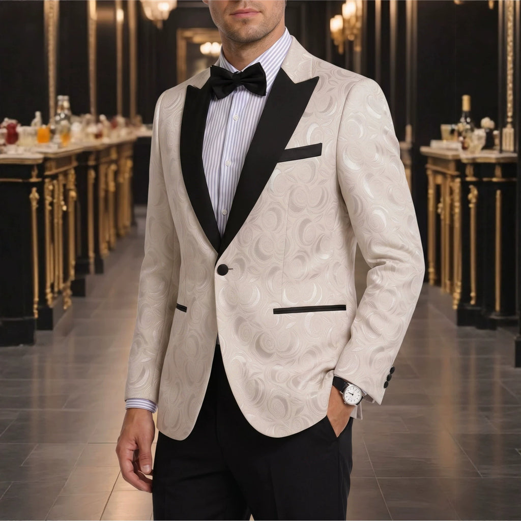 Homme Élégant costume formel Jacquard pour banquets Et les fêtes