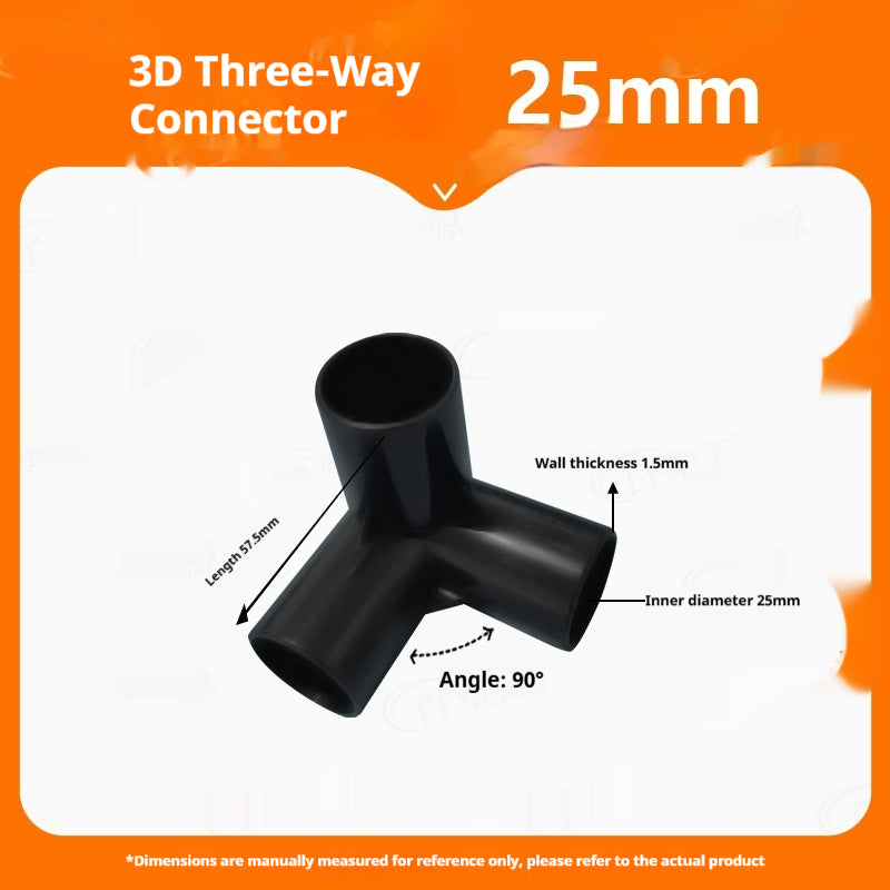 Connecteur à angle droit à trois voies en plastique