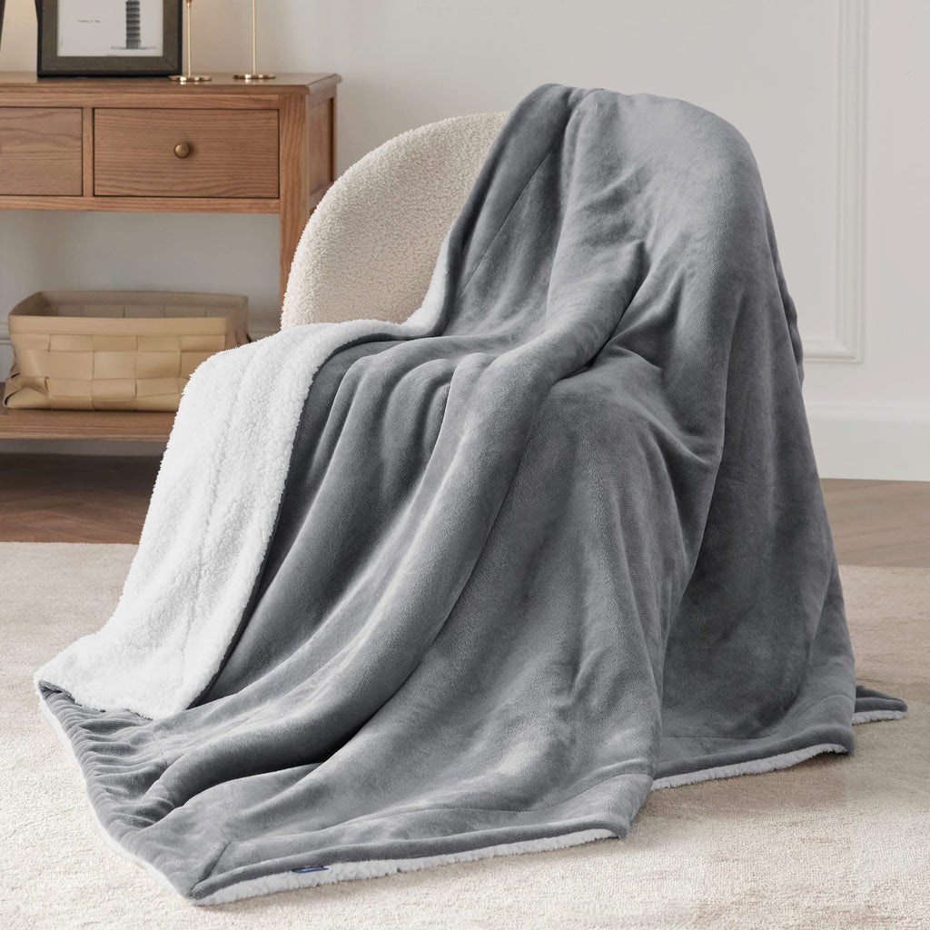 Couverture grand lit en peluche double face
