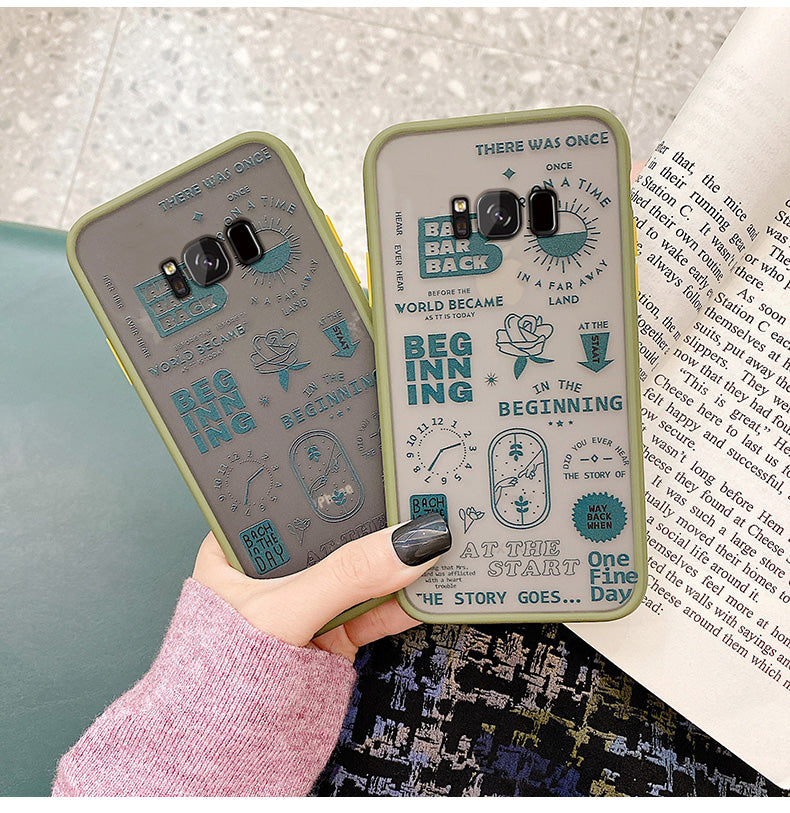 Étui de téléphone givré avec étiquette anglaise