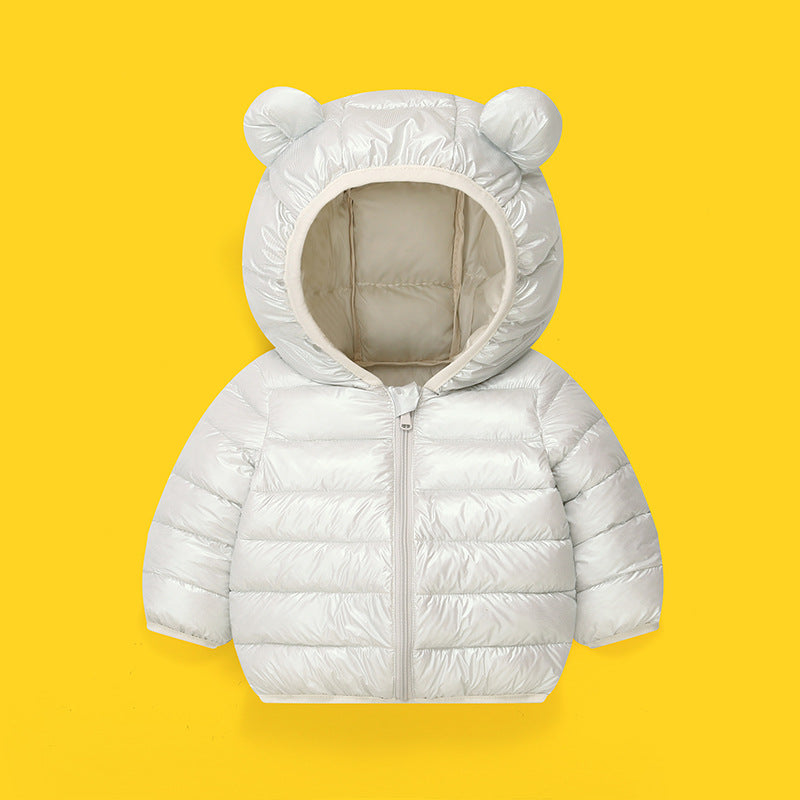 Printemps Automne et hiver Manteau de coton polyvalent de couleur solide pour les enfants