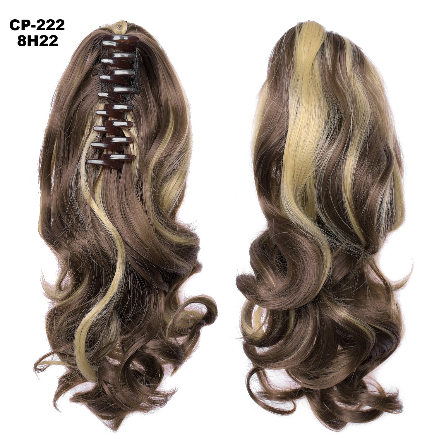 Long Wave Ponytail Wrap autour de Ponytail Clip dans les cheveux Headwear Gris Coiffure Exten naturel