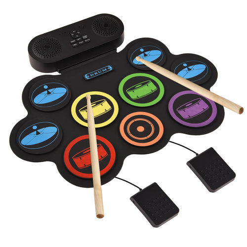 Batterie de voyage en silicone, kit de percussion portable