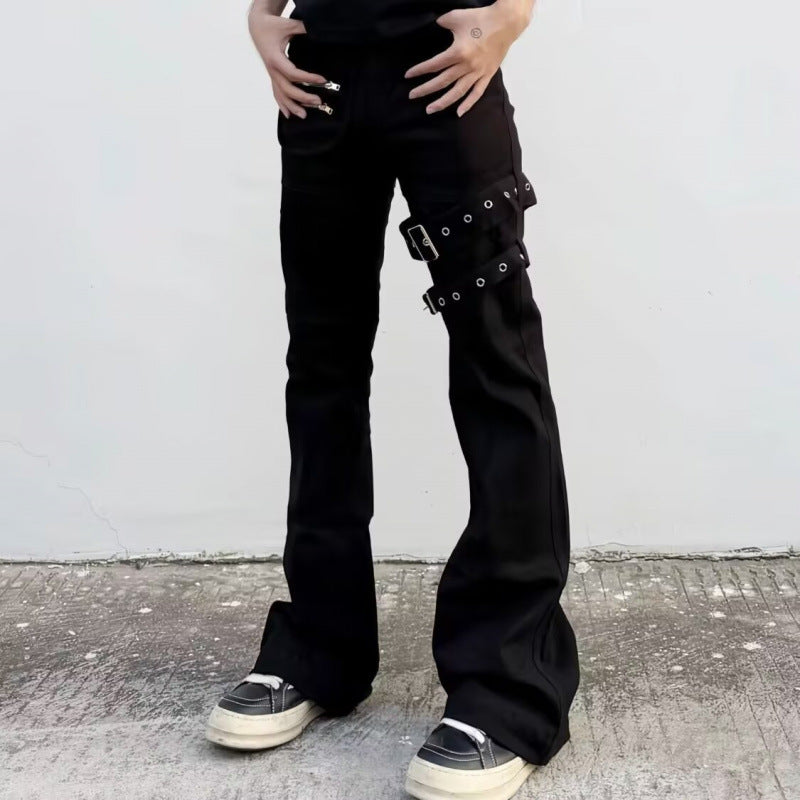 Jeans d'utilité Black Vibe Ceinted Bootcut