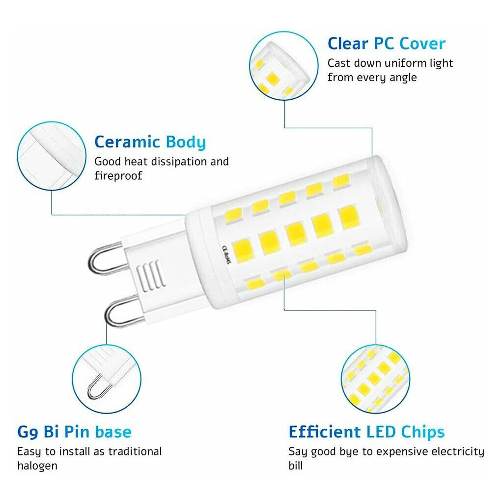 10 X G9 LED BULB 5W COOL BLANC CAPSULE LAMP REPLACE 40W HALOGEN LIGHT BULBS 230V