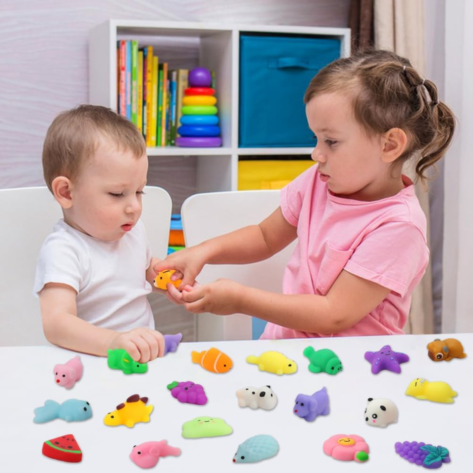 30 Jouets pour la salle de classe Anniversaire Noël Cadeaux Goodie Bag Mini Animaux Mochis Stress Relief Sens