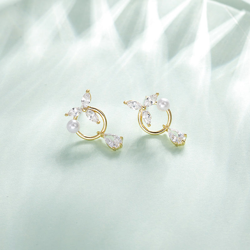 Boucles d'oreilles de fleurs de perles