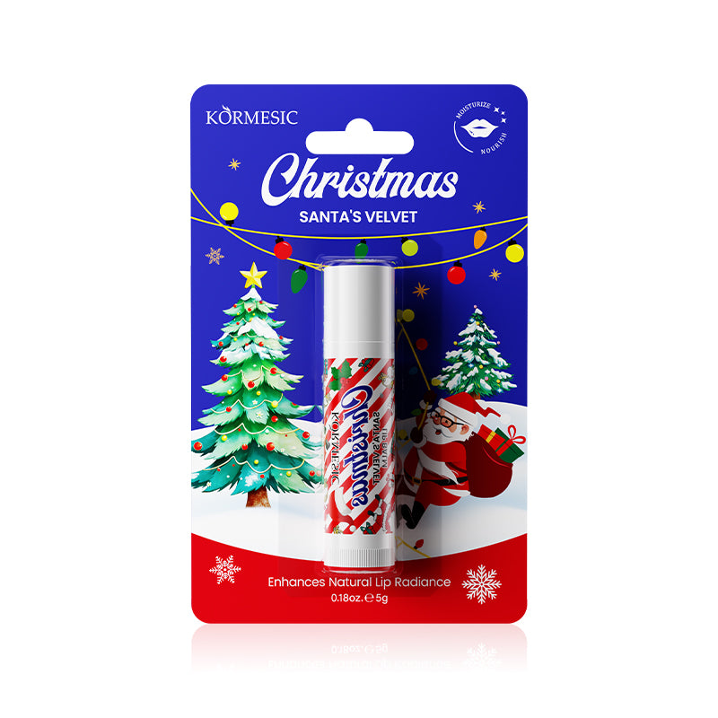 Baume à lèvres cadeau en velours du Père Noël