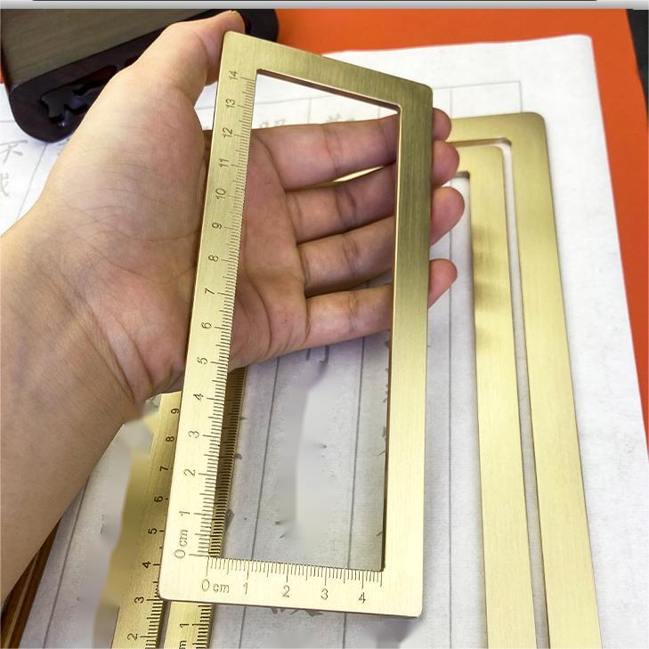 Brosse de poids et échelle de papier de calligraphie en laiton