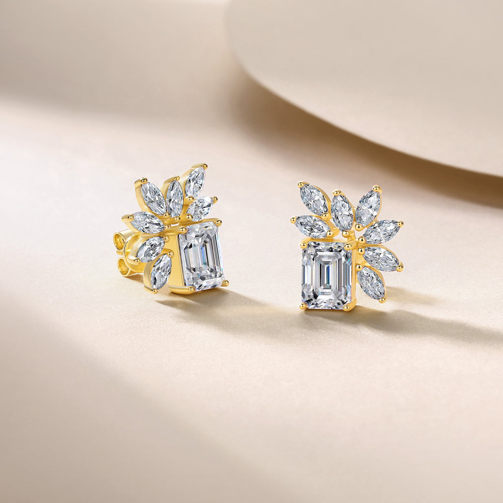 S925 Sterling Silver Emerald Earrings