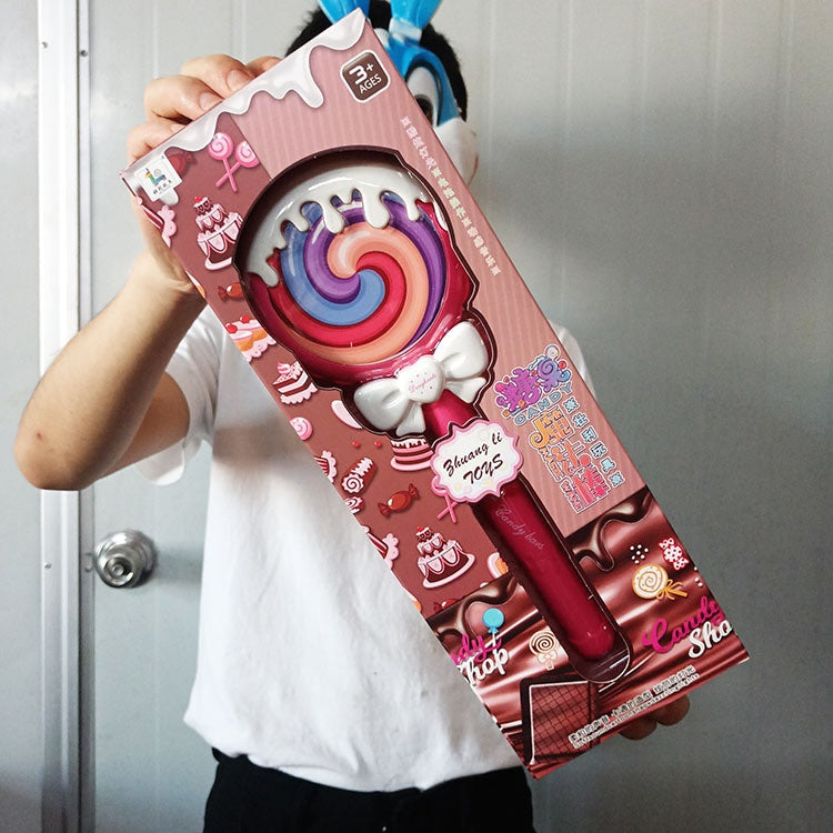 Cadeau en boîte de fille Lollipop Light-up baguette magique